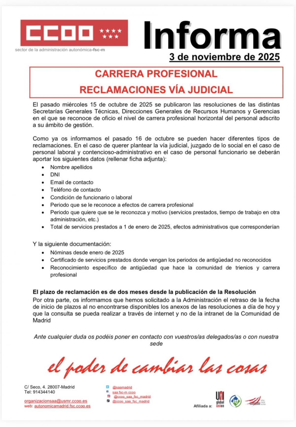 Carrera Profesional Reclamaciones Asesoría